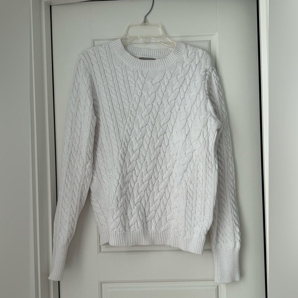 J. Crew White Crew Neck Sweater